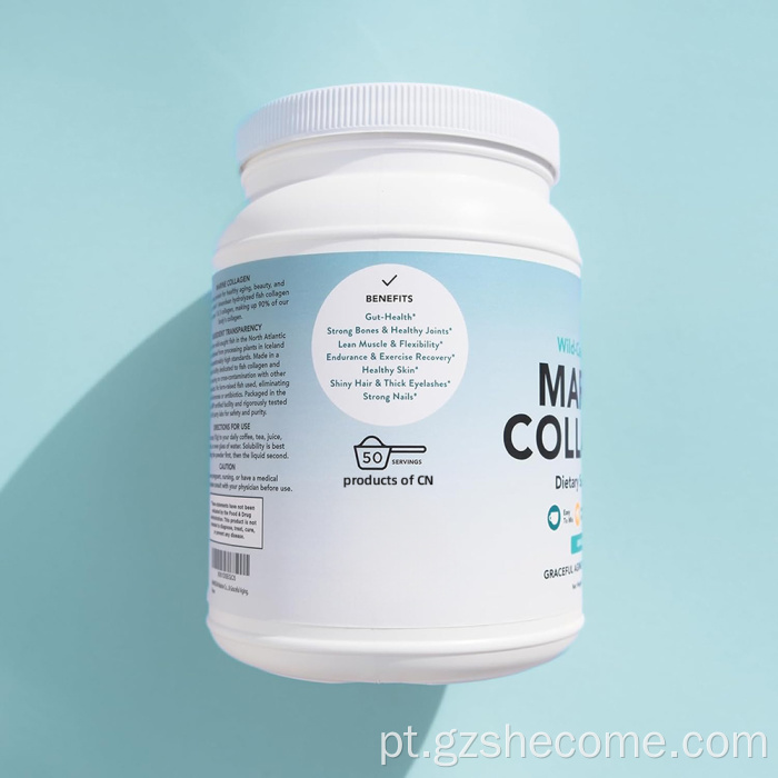 Peptídeos de colágeno marinho Suporte em pó para a saúde da pele